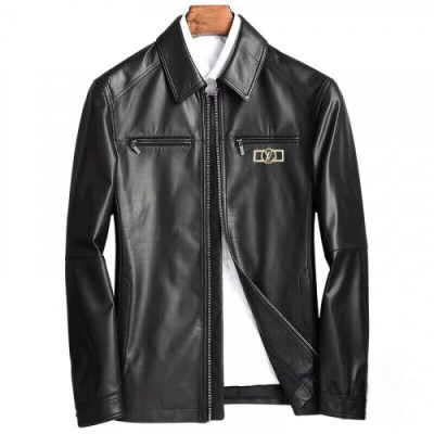 Louis vuitton 2019 Mens Logo Leather Jacket - 루이비통 2019 남성 로고 가죽 자켓 Lou01419x.Size(l - 4xl).블랙