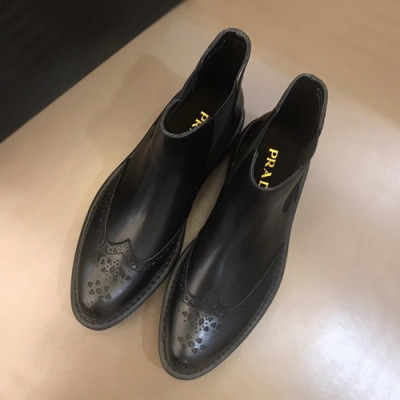 Prada 2019 Mens Leather Boots - 프라다 2019 남성용 레더 부츠,PRAS0234,Size(245 - 265).블랙