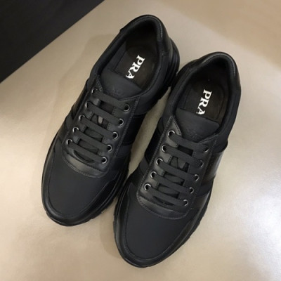 Prada 2019 Mens Canvas & Leather Sneakers - 프라다 2019 남성용 캔버스&레더 스니커즈,PRAS0235,Size(240 - 270).블랙