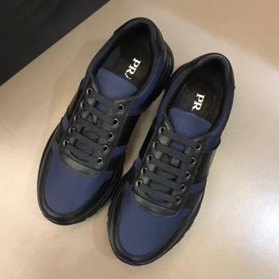 Prada 2019 Mens Canvas & Leather Sneakers - 프라다 2019 남성용 캔버스&레더 스니커즈,PRAS0236,Size(240 - 270).블루