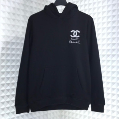 Chanel 2019 Mm/Wm Logo Cotton HoodT - 샤넬 2019 남자 로고 코튼 기모 후드티 Cha0483x.Size(s - 2xl).블랙