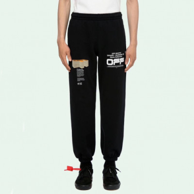 Off-White 2019 Mens Logo Cotton Training Pants - 오프화이트 2019 남성 로고 코튼 트레이닝 팬츠 Off0231x.Size(xs - l).블랙