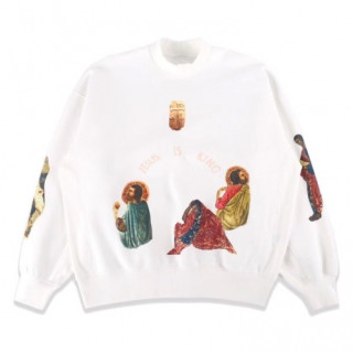 Kanye west 2019 Mm/Wm Logo Oversize Cotton Man-to-man - 카니예 웨스트 2019 남자 로고 오버사이즈 코튼 기모 맨투맨 Kany0023x.Size(m - xl).화이트