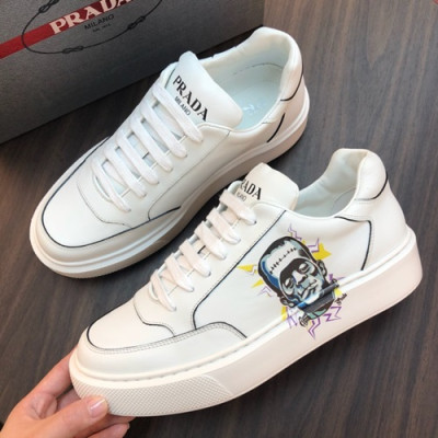 Prada 2019 Mens Leather Sneakers - 프라다 2019 남성용 레더 스니커즈,PRAS0239,Size(240 - 270).화이트