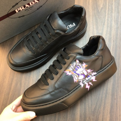 Prada 2019 Mens Leather Sneakers - 프라다 2019 남성용 레더 스니커즈,PRAS0240,Size(240 - 270).블랙