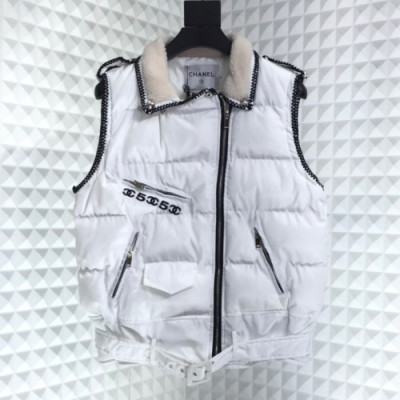 Chanel 2019 Mm/Wm Logo Down Pedding Vest - 샤넬 2019 남자 로고 다운 패딩 조끼 Cnl0488x.Size(s - l).화이트