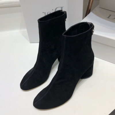 Dior 2019 Ladies Suede Middle Heel Boots - 디올 2019 여성용 스웨이드 미들힐 부츠 DIOS0129,Size(225-245),블랙