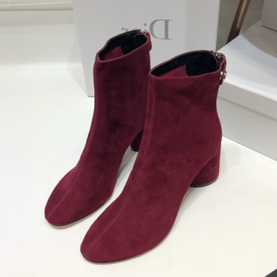 Dior 2019 Ladies Suede Middle Heel Boots - 디올 2019 여성용 스웨이드 미들힐 부츠 DIOS0130,Size(225-245),레드