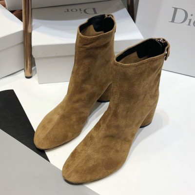 Dior 2019 Ladies Suede Middle Heel Boots - 디올 2019 여성용 스웨이드 미들힐 부츠 DIOS0131,Size(225-245),카키카멜