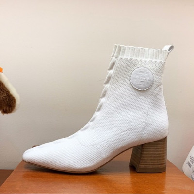 Hermes  2019 Ladies Knit  Middle Heel Ankle Boots - 에르메스 2019 여성용 니트 미들힐 앵글 부츠 HERS0257,Size(225-250),화이트