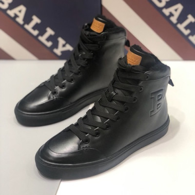 Bally 2019 Mens Leather & Wool Sneakers - 발리 2019 남성용 레더 & 울 스니커즈,BALS0088,Size(245 - 265).블랙