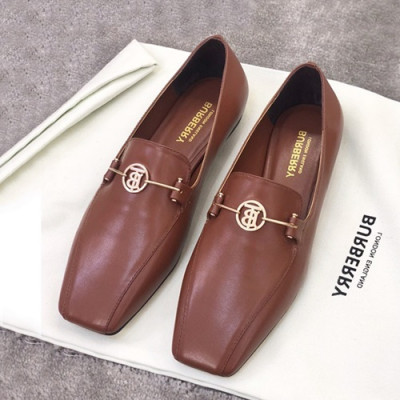 Burberry 2019 Ladies Leather Flat Shoes - 버버리 2019 여성용 레더 플랫 슈즈,BURS0071,Size(225 - 245).레드브라운