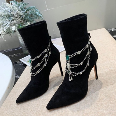 Jimmy Choo 2019 Ladies Suede High Heel Boots - 지미츄 2019 여성용 스웨이드 하이힐 부츠, JIMS0076.Size(225 - 255).블랙