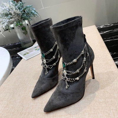 Jimmy Choo 2019 Ladies Suede High Heel Boots - 지미츄 2019 여성용 스웨이드 하이힐 부츠, JIMS0077.Size(225 - 255).그레이