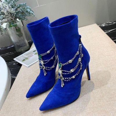 Jimmy Choo 2019 Ladies Suede High Heel Boots - 지미츄 2019 여성용 스웨이드 하이힐 부츠, JIMS0078.Size(225 - 255).블루