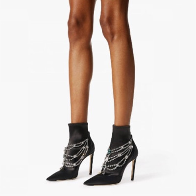Jimmy Choo 2019 Ladies Leather High Heel Boots - 지미츄 2019 여성용 레더 하이힐 부츠, JIMS0080.Size(225 - 255).블랙