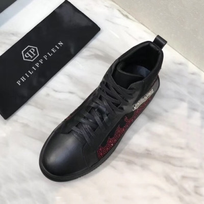 Philipp plein 2019 Mens Leather Sneakers  - 필립플레인 2019 남성용 레더 스니커즈 PPS0156,Size(240 - 270).블랙