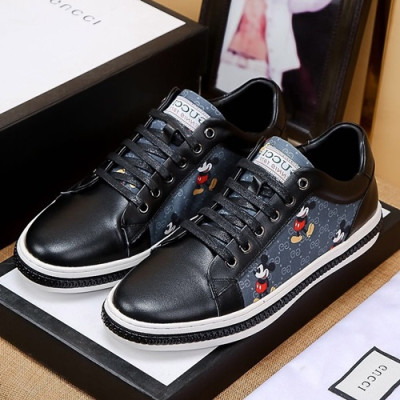 Gucci 2019 Mens Leather Sneakers - 구찌 2019 남성용 레더 스니커즈 GUCS0558,Size(240 - 270),블랙