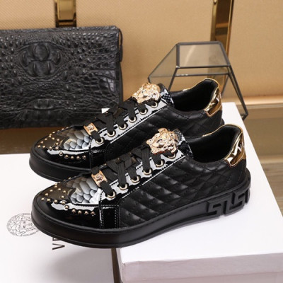 Versace 2019 Mens Leather Sneakers - 베르사체 2019 남성용 레더 스니커즈 VERS0262,Size (240 - 270).블랙