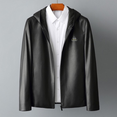 Fendi 2019 Mens Casual Leather Jacket - 펜디 2019 남성 캐쥬얼 레더 자켓 Fen0443x.Size(m - 3xl).블랙