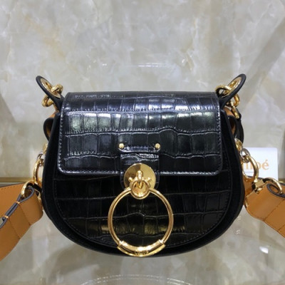 Chole 2019 Tess Leather Shoulder Bag, 20.5cm -  끌로에 2019 테스 레더 숄더백,CLB0154,20.5cm,블랙