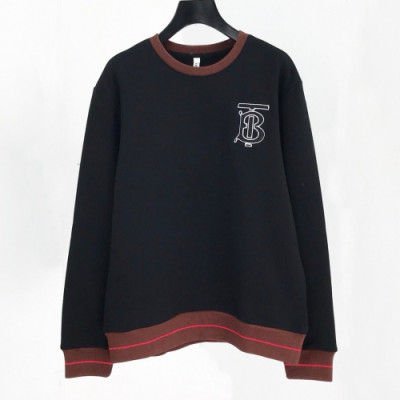 Burberry 2019 Mens Logo Cotton Tshirt - 버버리 2019 남성 로고 코튼 기모 긴팔티 Bur01571x.Size(m - 3xl).블랙