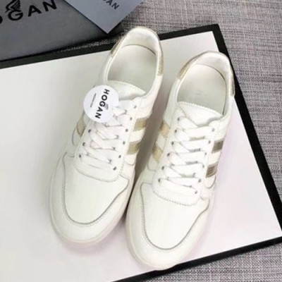 Hogan 2019 Ladies Leather Sneakers - 호간 2019 여성용 레더 스니커즈 HOGS0004.Size(225 - 250).화이트