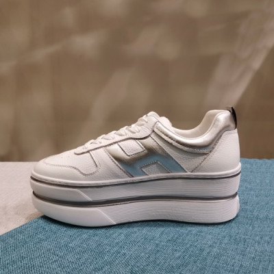 Hogan 2019 Ladies Leather Platform Sneakers - 호간 2019 여성용 레더 플랫폼 스니커즈 HOGS0013.Size(225 - 245).화이트