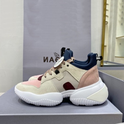 Hogan 2019 Ladies Leather Sneakers - 호간 2019 여성용 레더 스니커즈 HOGS0031,Size(225 - 245).베이지+핑크