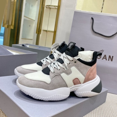 Hogan 2019 Ladies Leather Sneakers - 호간 2019 여성용 레더 스니커즈 HOGS0033,Size(225 - 245).그레이+화이트