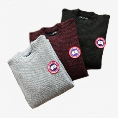 Canada goose 2019 Mens Patch Logo Casual Wool Sweater - 캐나다구스 2019 남성 패치 로고 캐쥬얼 울 스웨터 Can0226x.Size(m - 2xl).3컬러(블랙/버건디/그레이)