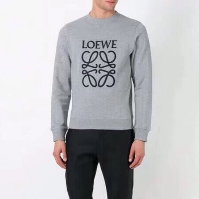 Loewe 2019 Mens Logo Crew-neck Cotton Man-to-man - 로에베 2019 남성 로고 크루넥 코튼 기모 맨투맨 Loe0124x.Size(s - xl).그레이