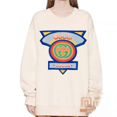 Gucci 2019 Mm/Wm  Logo Cotton Crew-neck Tshirt - 구찌 2019 남자 로고 코튼 크루넥 긴팔티 Guc01758x.Size(xs - l).아이보리