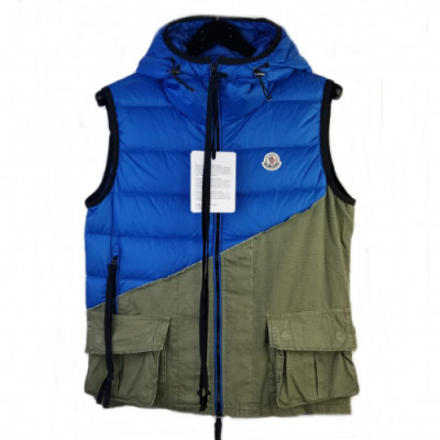 Moncler 2019 Mens Patch Logo Modern Goose Down Padding Vest - 몽클레어 2019 남성 패치 로고 모던 구스다운 패딩 조끼 Moc01196x.Size(m - xl).블루