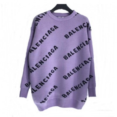 Balenciaga 2019 Mm/Wm Logo Crew - neck Sweater - 발렌시아가 2019 남자 로고 크루넥 스웨터 Bal0379x.Size(xs - m).퍼플