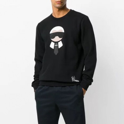 Fendi 2019 Mens Logo Cotton Tshirt - 펜디 2019 남성 로고 코튼 긴팔티 Fen0455x.Size(m - 2xl).블랙