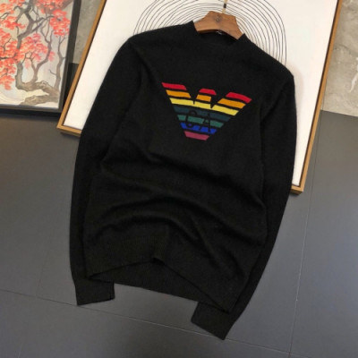Armani 2019 Mens Crew-neck Wool Sweater - 알마니 2019 남성 크루넥 울 스웨터 Arm0466x.Size(m - 3xl).블랙