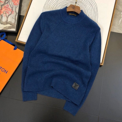 Louis vuitton 2019 Mens Basic Crew-neck Wool Sweater - 루이비통 2019 남성 베이직 크루넥 스웨터 Lou01447x.Size (m - 3xl).블루