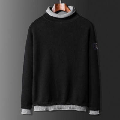 [매장판]Stone Island 2019 Mens Casual Turtle-neck Wool Sweater - 스톤아일랜드 2019 남성 캐쥬얼 터틀넥 울 스웨터 Sto0086x.Size(m - 3xl).블랙