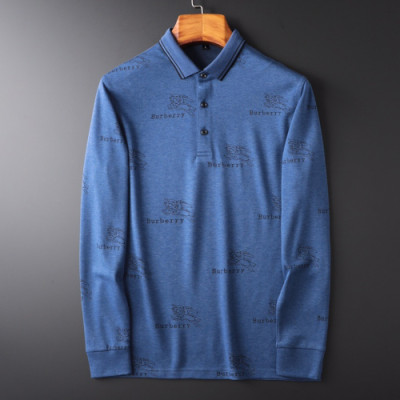 Burberry 2019 Mens Cotton Polo Tshirt - 버버리 2019 남성 코튼 폴로 긴팔티 Bur01617x.Size(m - 3xl).2컬러(블루/버건디)