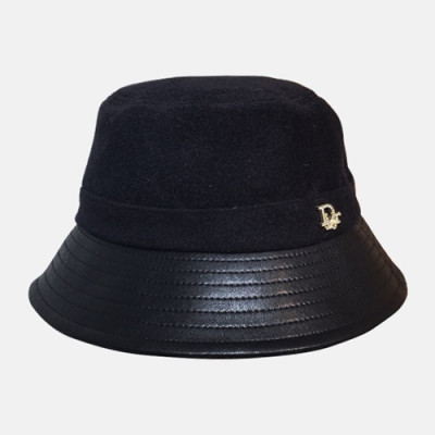 Dior 2019 Ladies Wool & Leather Cap - 디올 2019 여성용 울 & 레더 모자 DIOM0020, 블랙