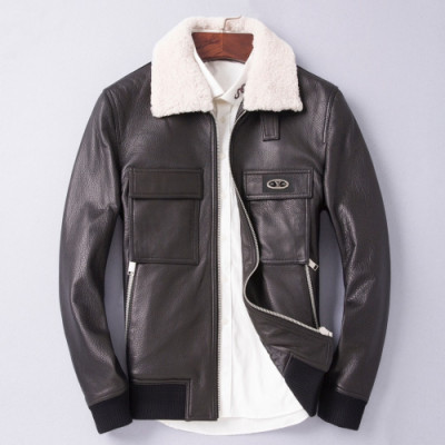 Louis vuitton 2019 Mens Logo Leather Jacket - 루이비통 2019 남성 로고 가죽 자켓 Lou01452x.Size(m - 3xl).블랙