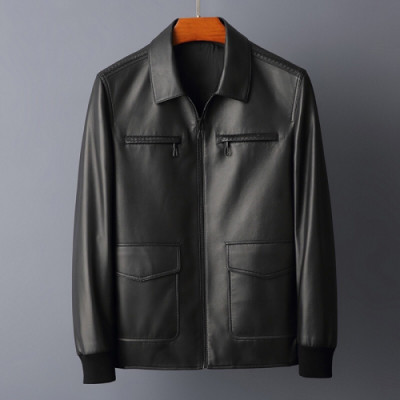 Bottega Veneta 2019 Mens Business Leather Jacket - 보테가베네타 2019 남성 비지니스 가죽 자켓 Bot0091x.Size(m - 3xl).블랙