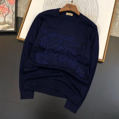 Burberry 2019 Mens Retro Logo Crew-neck Wool Sweater - 버버리 2019 남성 레트로 로고 크루넥 울 스웨터 Bur01610x.Size(m - 3xl).네이비