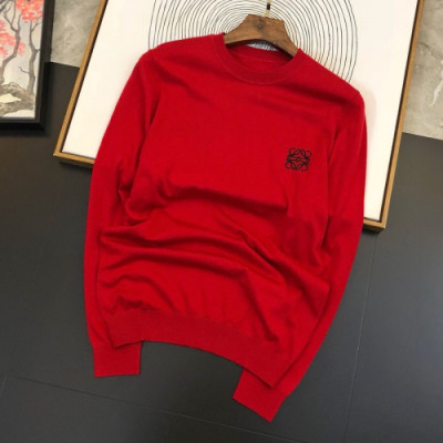 Loewe 2019 Mens Logo Crew-neck  Wool Sweater - 로에베 2019 남성 로고 크루넥 울 스웨터 Loe0128x.Size(m - 3xl).레드