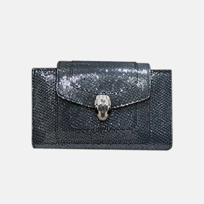 Bvlgari 2019 Leather Chain Wallet / Phone Bag -  불가리 2019 레더 체인 장지갑 / 폰 백, BVLW0002.Size(17.5CM).다크그레이