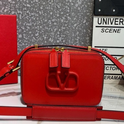 Valentino 2019 Vsling Leather Camera Shoudler Bag,18CM - 발렌티노 2019 브이슬링 레더 카메라 숄더백,0020-VTB0903,18CM,레드