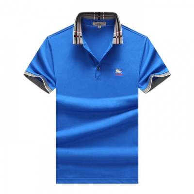 [매장판]Burberry 2019 Mens Logo Silket Short Sleeved Polo Tshirt - 버버리 2019 남성 로고 실켓 폴로 반팔티 Bur01644x.Size(m - 3xl).블루
