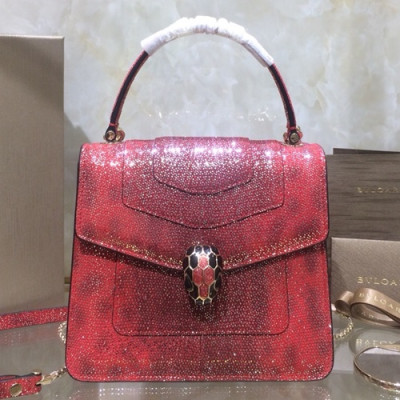 Bvlgari 2019 Serpenti Chain Tote Shoulder Bag,18CM - 불가리 2019 세르펜티 체인 토트 숄더백,BVLB0202,18cm,레드