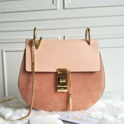 Chole 2019 Drew  Leather Shoulder Bag, 19/23cm -  끌로에 2019 드류 레더 숄더백,CLB0158,19/23cm,핑크